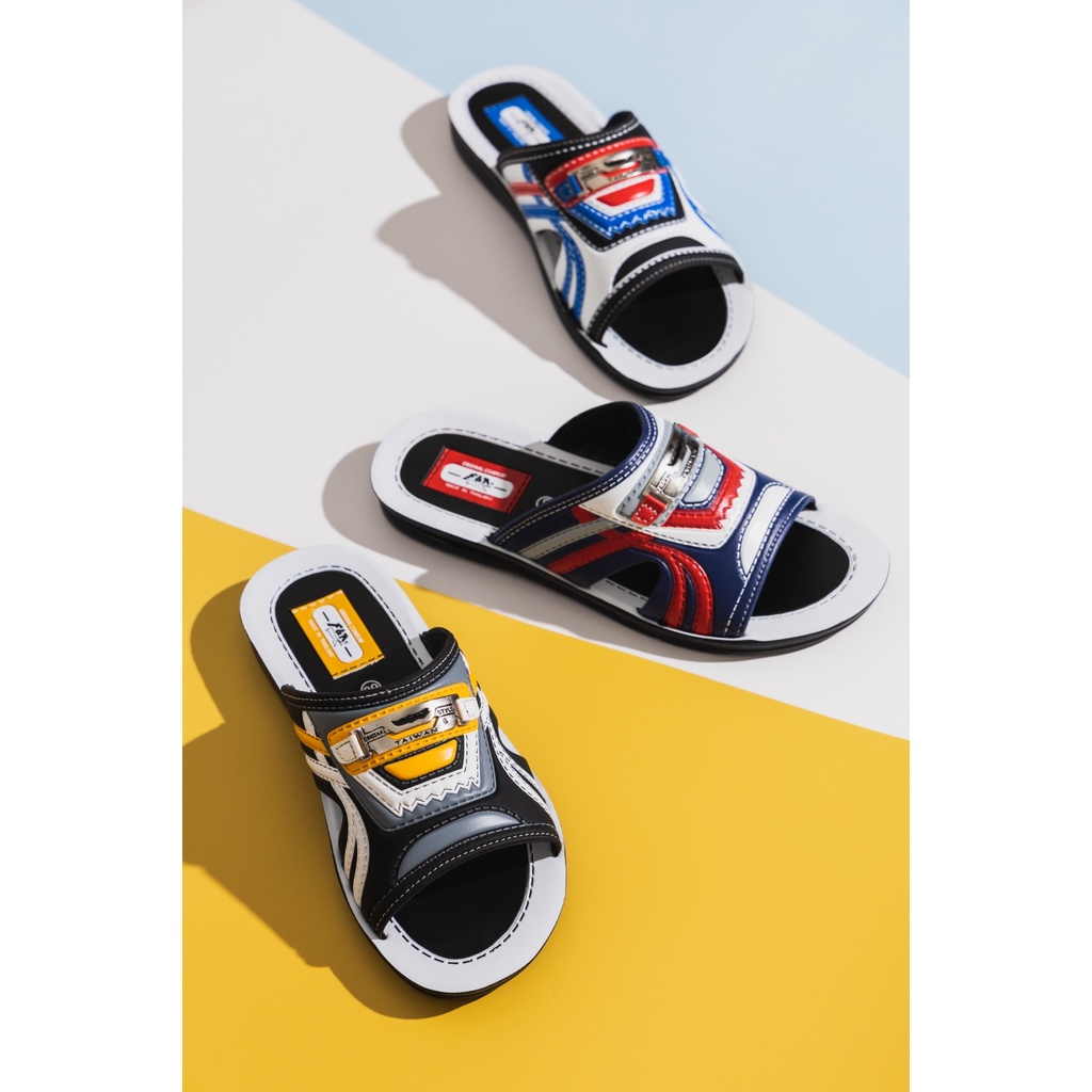 รองเท้าแตะ Footniks PU รุ่น 33-407 ลำลองผู้ชาย แบบสวม ฟรี มีกล่องแถม (ส่งไว-เก็บปลายทาง)