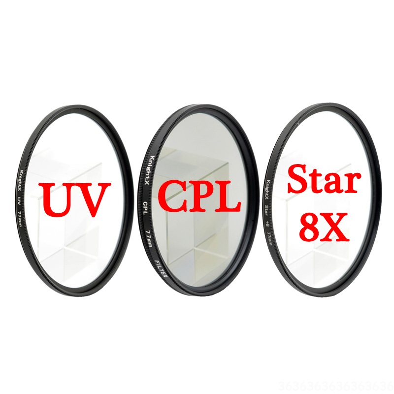 Knightx 3 In1 Cir - Pl เลนส์กล้องโพลาไรซ์ Cpl + Uv Lens + ฟิลเตอร์ 49 52 55 58 62 67 72 77 มม . #7
