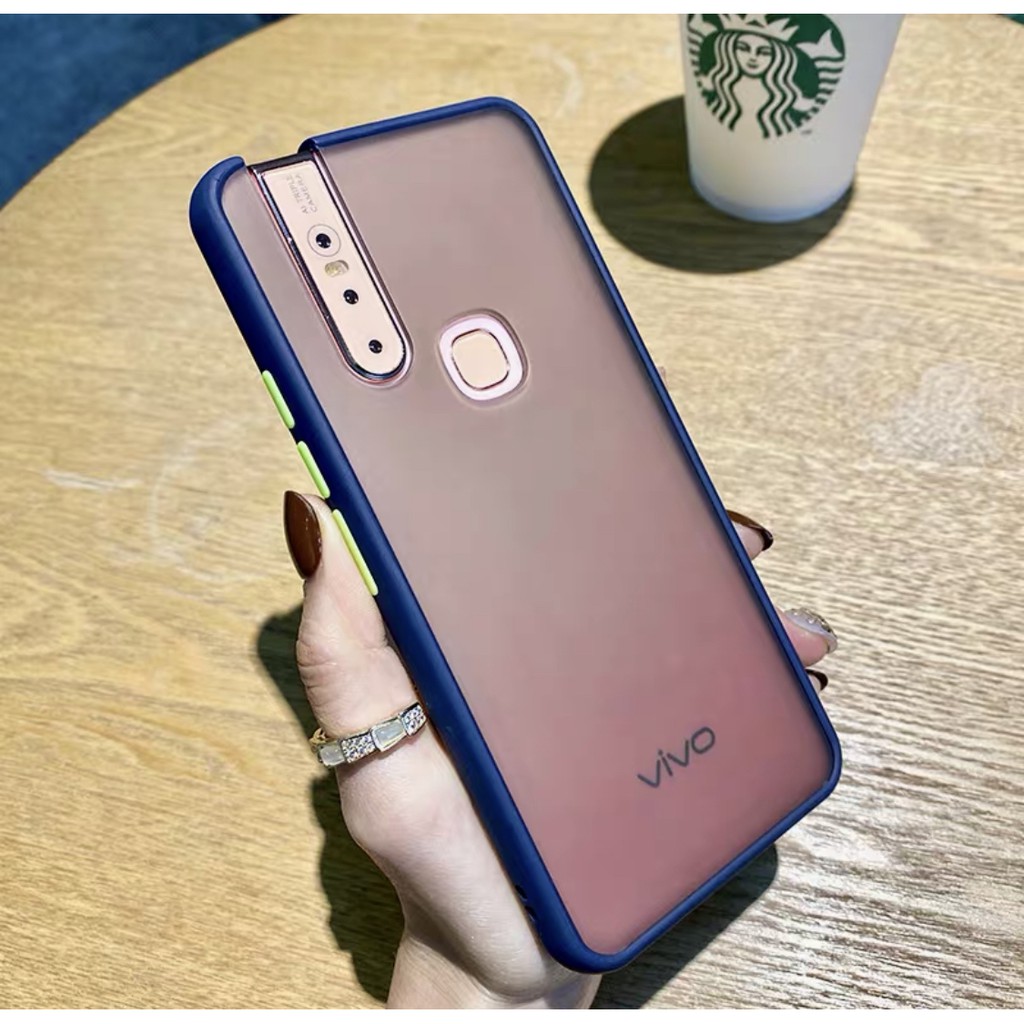 [ ส่งจากไทย ] Case Vivo V15 เคสกันกระแทก ปุ่มสีผิวด้าน ขอบนิ่มหลังแข็ง VIVO V15 พร้อมส่ง