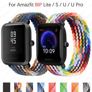 สายนาฬิกาข้อมือไนล่อน แบบยืดหยุ่น อุปกรณ์เสริม สําหรับ Xiaomi Huami Amazfit bip 3 bip u pro bip s