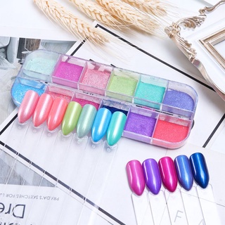 Siy ผงกลิตเตอร์ชิมเมอร์ Diy สําหรับตกแต่งเล็บ 12 สี