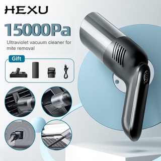 Hexu เครื่องดูดฝุ่นไร้สาย อเนกประสงค์ 15000pa ชาร์จ Usb สําหรับทําความสะอาดรถยนต์ บ้าน ออฟฟิศ