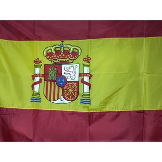 ธงชาติสเปน Flag of Spain งานตัดเย็บประณีต ตราสกีน ผ้าร่ม