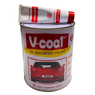 V Coat สีโป้วแดง ใหญ่ 4.5 Kg. พร้อมน้ำยา