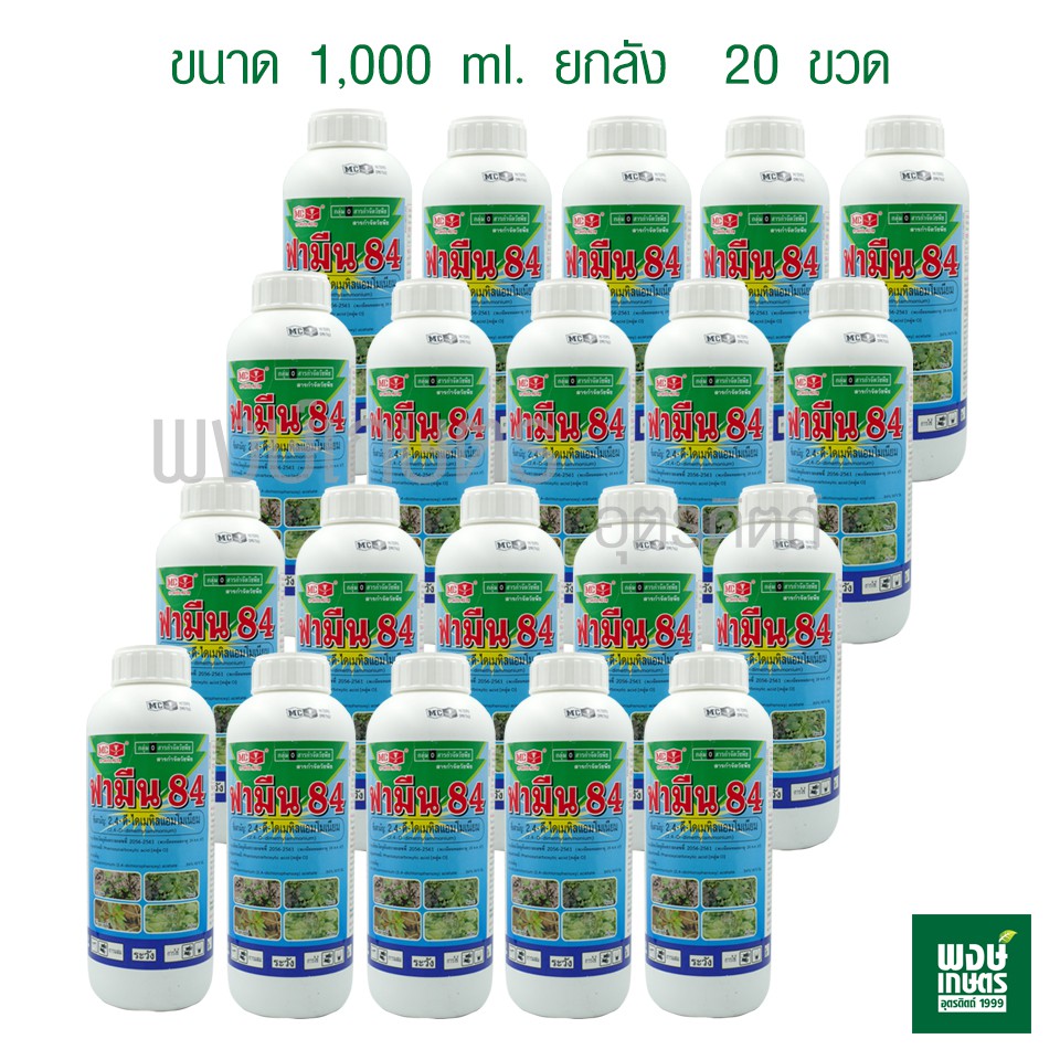 ฟามีน 84 (1,000 มล.ยกลัง 20 ขวด) สารกำจัดวัชพืช ใน อ้อย เช่น น้ำนมราชสีห์ เซ่งใบมน ผักโขม โทงเทง และโสนดอน