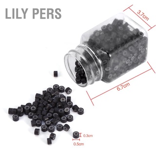 [คลังสินค้าใส]Lily Pers ห่วงลูกปัดซิลิโคน 5 มม. 5 สี สําหรับต่อผมมนุษย์ 500 ชิ้น ต่อขวด