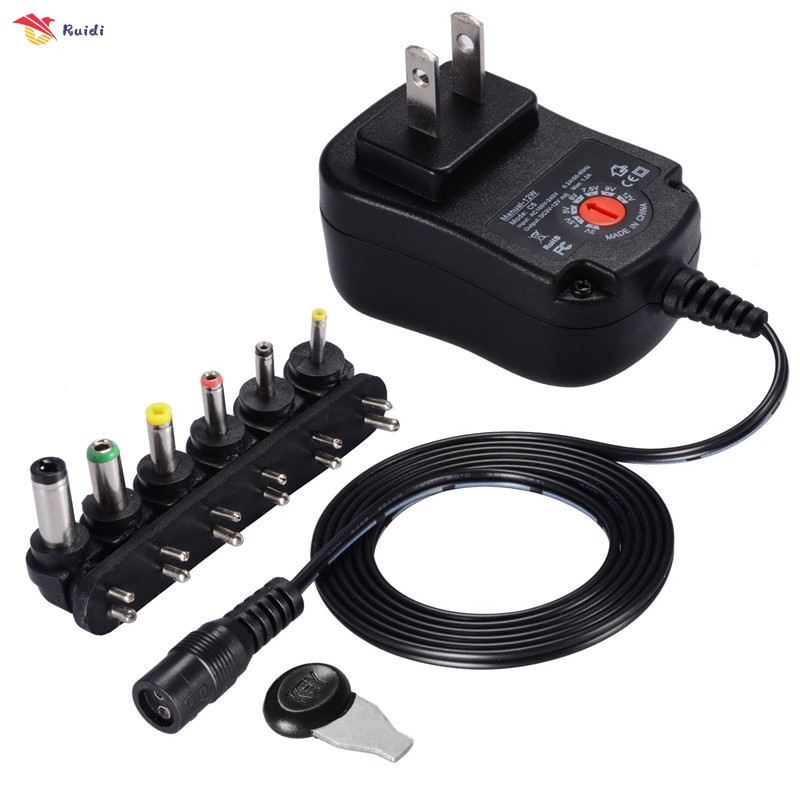 universal mains ac/dc อะแดปเตอร์ปลั๊กเสียบชาร์จพาวเวอร์ซัพพลาย 3v - 12v อะแดปเตอร์แปลงไฟ 3V, 4.5V, 5V, 6V, 7.5V, 9V and 12V.