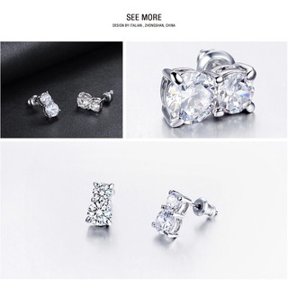 925 ต่างหูเงินน่ารักตุ๊กตาหมีเกาหลี Silver Earrings WE5R