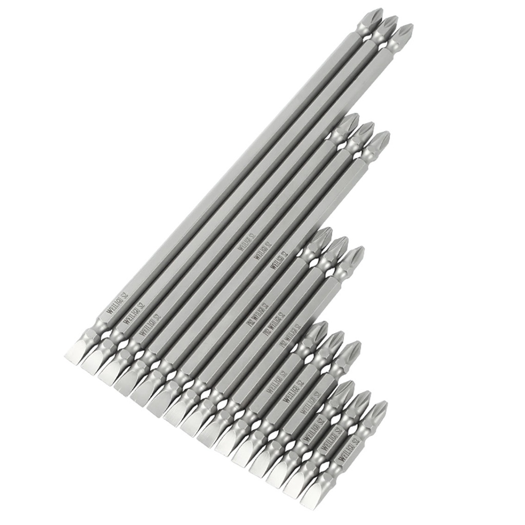 1Set Double Head Screwdriver Bit Magnetic PH2 Philips Cross and 6mm Flat Slotted Screwdriver Bits Ki