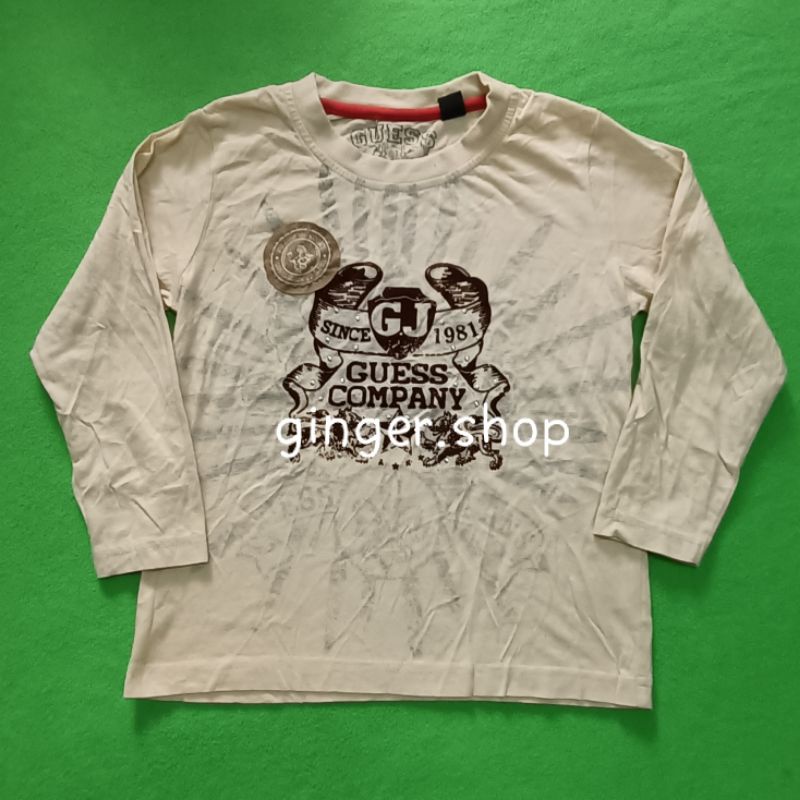 Guess เสื้อยืดคอกลม แขนยาว