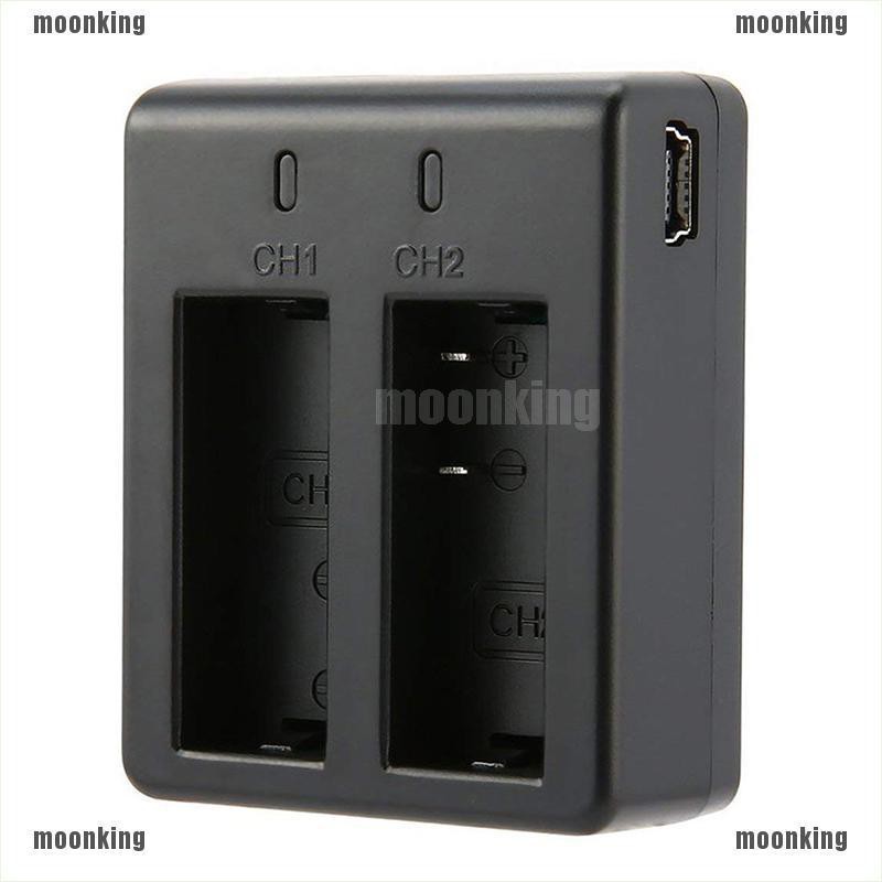 moonking 2 in 1 แท่นชาร์จแบตเตอรี่กล้องสําหรับ eken sjcam sj 4000