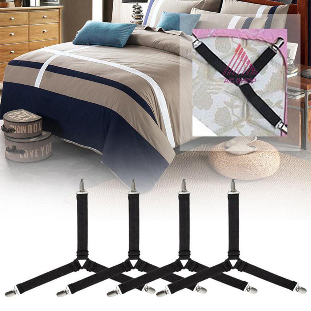 🛏 เซ็ท4ชิ้น ที่รัดมุมเตียง ที่รัดมุมที่นอน ที่รัดมุมผ้าปู สายรัดมุม 🌈  ac99