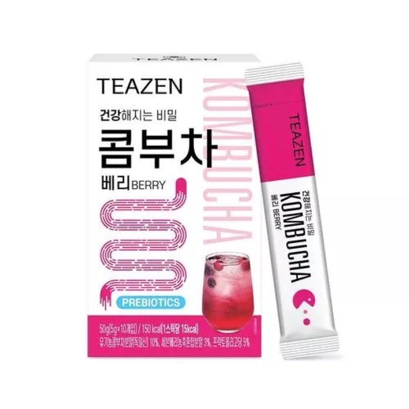 🔥พร้อมส่ง✨ชาหมักสำเร็จรูป Teazen (ขายเเยกซอง)ของเเท้นำเข้าจากเกาหลี รส Berry🍒