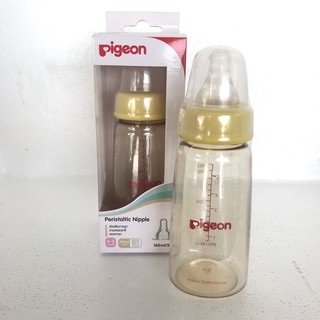 Pigeon ขวดนม สีชา คอแคบ แพคเดี่ยว 1ขวด