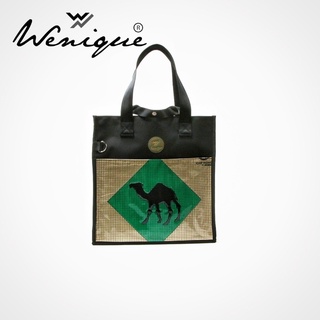 Shopping Bag Green Camel กระเป๋าโท้ท กระเป๋าช้อปปิ้ง ลายอูฐ พื้นเขียว ขนาด 36*38*11 ซม (C012)