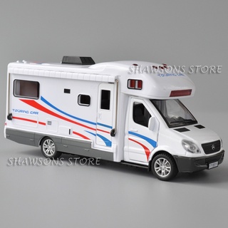 โมเดลรถตู้ ยานพาหนะจําลอง ขนาด 1:36 Camper Van Motorhome Touring Car พร้อมเสียง และไฟ ของเล่นสําหรับเด็ก