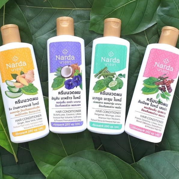 (เซ็ตใหญ่สุดคุ้ม) นารดา แชมพู 500ml + ครีมนวดผม 250ml 100% สมุนไพร ออร์แกนิค Narda Big Set Shampoo + Conditioner รูปที่ 2