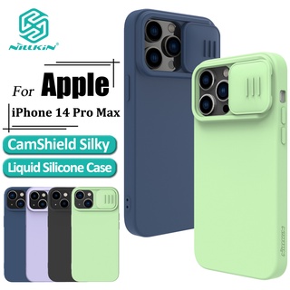 Nillkin CamShield Silky เคส สําหรับ iPhone 14 Pro Max เคสโทรศัพท์ กล้องเลื่อน ซิลิโคนเหลว กันกระแทก ฝาหลัง