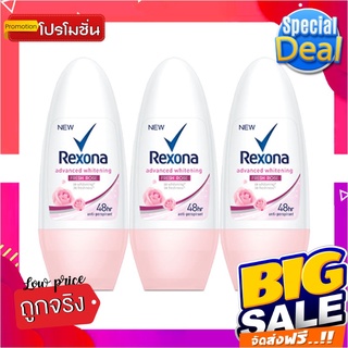 เรโซนา โรลออน แอดวานซ์ ไวท์เทนนิ่ง เฟรชโรส 50 มล. แพ็ค 3 หลอดRexona Roll-on White Fresh Rose 50 ml x 3