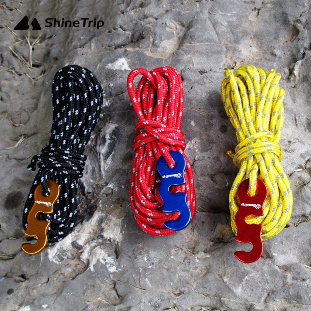 ชุดเชือกสะท้อนแสง พร้อม ตัวรั้ง ชุด 4 ม้วน เชือกอเนกประสงค์ Tarp ShineTrip