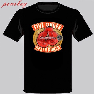 เสื้อยืด ลาย Five Finger Death Punch Back สีดํา สําหรับผู้ชาย S-3 466239Size S-5XL