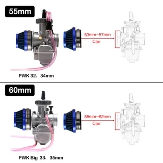 เครื่องกรองอากาศคาร์บูเรเตอร์ 48 มม. 55 มม. 60 มม. สําหรับรถจักรยานยนต์ Dellorto SHA 50cc 70cc 90cc 110cc ATV Dirt Pit Moped