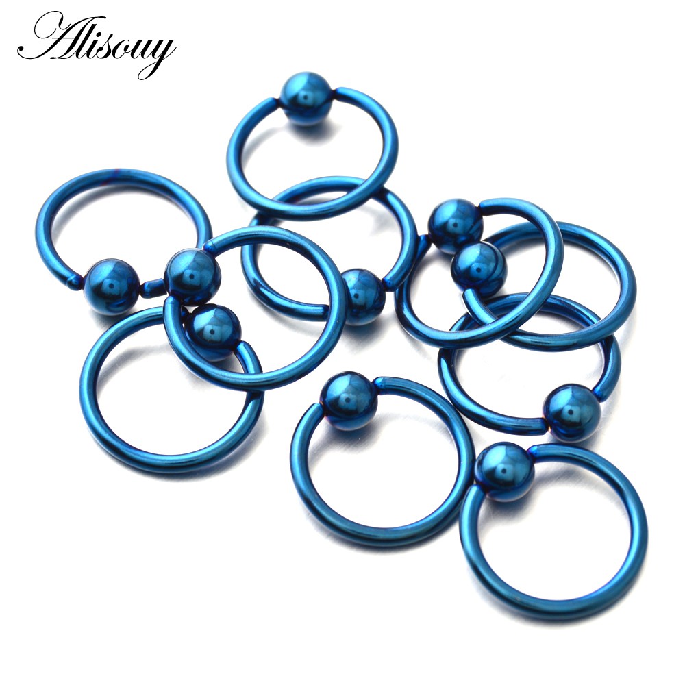Alisouy 1PC 16G สแตนเลสสตีล Captive ลูกปัดแหวน BCR เจาะริมฝีปากจมูกแหวนหู Tragus หัวนมแหวนสะดือแหวนเครื่องประดับ