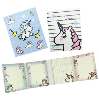 โพสต์อิทโน้ต/กระดาษจด/สมุดฉีก ลายยูนิคอร์น Unicorn Sticky note/ Notepad Stationery Office School