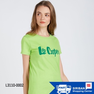 ของแท้100% Lee cooper เสื้อยืดผู้หญิงสีเขียว Slim Logo Tee - Green