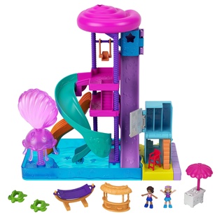 Polly Pocket Pollyville Super Slidin Water Park ตุ๊กตาจิ๋ว พอลลี่ พ็อกเก็ต สวนน้ำซูเปอร์สไลเดอร์ รุ่น GNG65