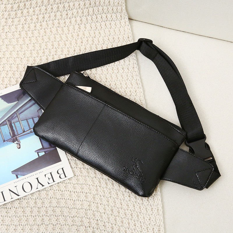 (W83)กระเป๋าคาดอก คาดเอว จุของได้เยาะ 2ซิบ งานหนัง vgetbag