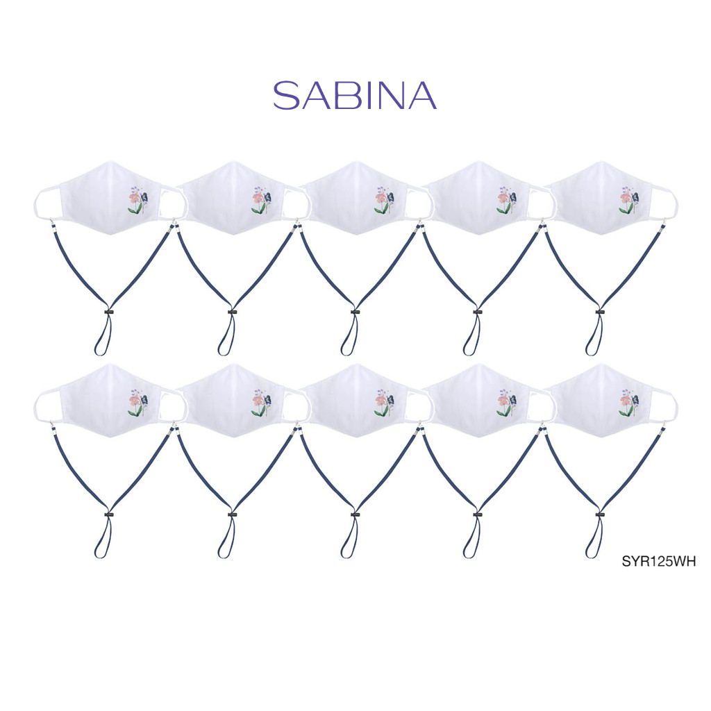 Sabina หน้ากากอนามัย (Set 10 ชิ้น) รุ่น 3D Face Mask รหัส SYR125WH สีขาว