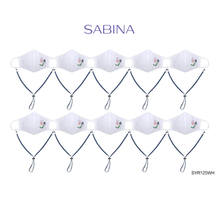 Sabina หน้ากากอนามัย (Set 10 ชิ้น) รุ่น 3D Face Mask รหัส SYR125WH สีขาว