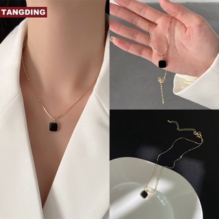 【Cod Tangding】จี้สร้อยคอโชคเกอร์สีดําเครื่องประดับแฟชั่น