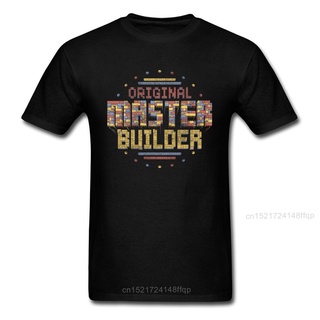 เสื้อยืดครอปเสื้อยืดผ้าฝ้าย พิมพ์ลาย Master Builder 80s 3D สีดํา สไตล์วินเทจ เหมาะกับฤดูร้อน สําหรับผู้ชายS-5XL