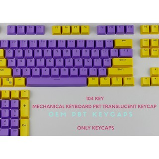 **พร้อมส่ง** Keycaps 104 key PBT Mechanical Keyboard ไฟทะลุตัวอักษรทุกตัว!!