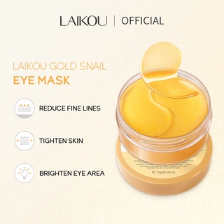 Laikou Gold Snail Eye Mask มาส์กบํารุงรอบดวงตา ให้ความชุ่มชื้น ลดรอยคล้ําใต้ตา 50 ชิ้น