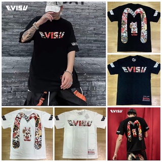 แขนสั้นพิมพ์ลาย❐♣▲เสื้อคอกลมอีวิซุ Evisu เเมว🐱งานสวยHi-end🔥ใส่ได้ทั้งชายหญิง👫