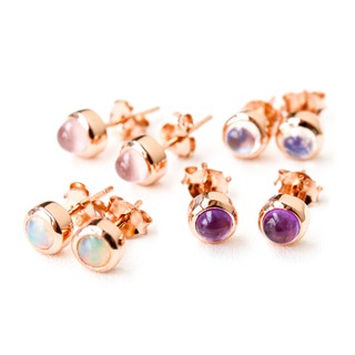 LUCY SUMMER Tiny Earrings ต่างหูเงินแท้ พลอยแท้ ขนาด 4 มม. รับประกันพลอยแท้