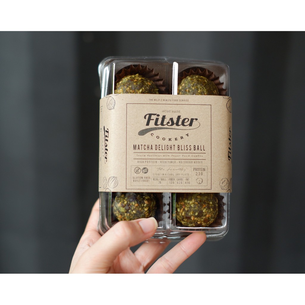 [เบาหวาน ทานได้] Fitster Bliss Ball บริสบอล ขนมคลีนแคลต่ำ รสมัทฉะเข้มข้น อร่อย เข้มข้น อิ่มนาน ประโยชน์เต็มคำ 6 ลูก