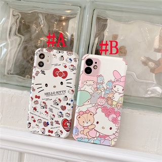 เคสไอโฟน iPhone 13 Pro Max iPhone 12 Pro Max iPhone 11 Pro Max X XR XS Max 7 8 Plus Cartoon เฮลโล คิตตี้ Hello Kitty Leather &amp; Silicone Case