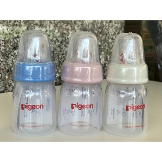 Pigeon พีเจ้น ขวดนม PP ขนาด 2 ออนซ์ ทรงมาตรฐาน พร้อมจุกนมเสมือนนมมารดา รุ่น มินิ size S (แพ็ค 3 ชุด) คละสี