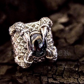 แหวนเงินแท้กรงเล็บมังกร ฝังนิล Dragon Claw Sterling Silver 925 NSRG883