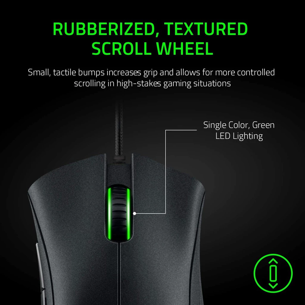 Razer DeathAdder Essential - เมาส์เกมมิ่ง เซ็นเซอร์ Optical 6,400DPI สายเมาส์ทำจากยาง thumbnail 6