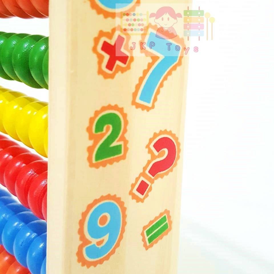 ลูกคิด 10 แถว ลูกคิดไม้ ลูกปัดนับเลข ของเล่นเด็ก ฝึกทักษะการนับ - รูปที่ 6