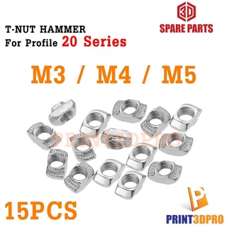 T Nuts Hammer For Aluminium Profile 20 Series M3 , M4 , M5 15pcs/pack