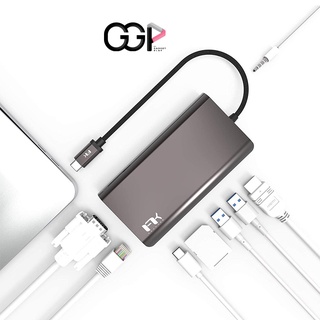 [กรุงเทพฯ ด่วน 1 ชั่วโมง] USB C Hub, Feeltek Portable 8 in 1 USB C Hub, Dual-Display Capable. [ HDMI | VGA | USB 3.0