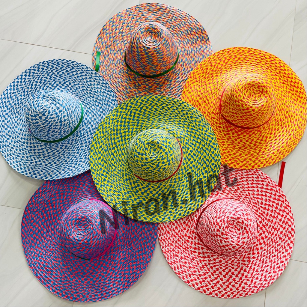 หมวกพลาสติกอย่างดีสานลาย By Niran.hat ( 5 นิ้ว)