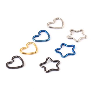 👗ในสต็อก👗Earring Piercing Ring Steel Hoop Heart Ear Clip