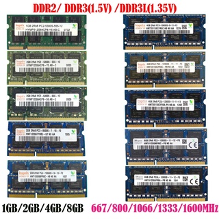 ♗♈♨โน้ตบุ๊ก แรงดันไฟฟ้าต่ํา 1gb 2gb 4gb pc2 PC3 5300S 6400S 8500S 10600S 12800S DDR2 DDR3 DDR3L1.35V 667MHz 800MHz 1333MHz 1600MHz